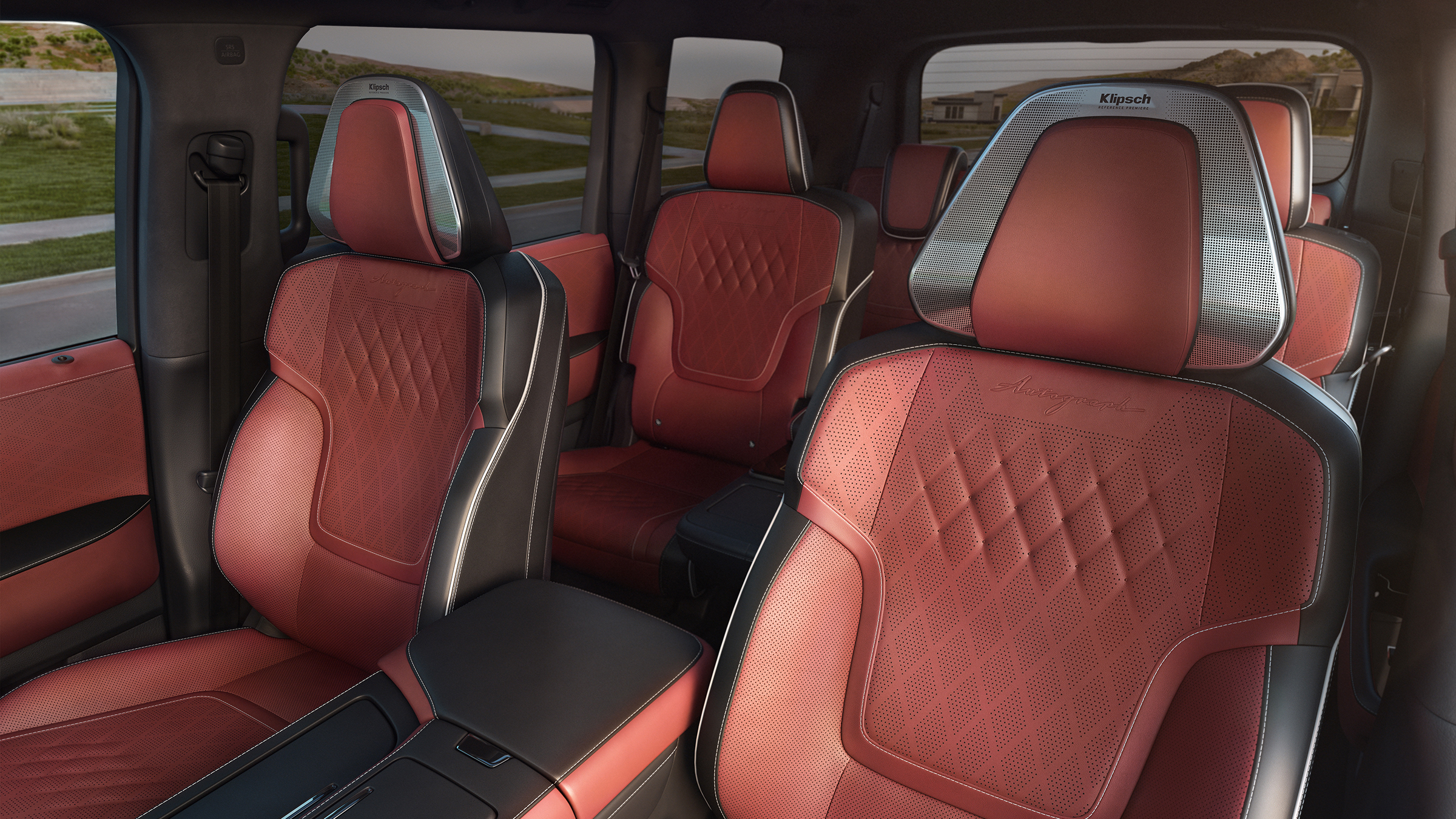 Interior view of 2026 INFINITI QX80’s 2nd and 3rd-row seats