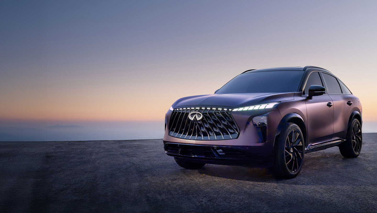 Close-up of QX65’s 3D aircraft-inspired tail lights
