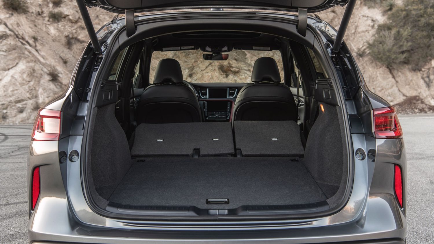 2025 INFINITI QX50 with seats folded down