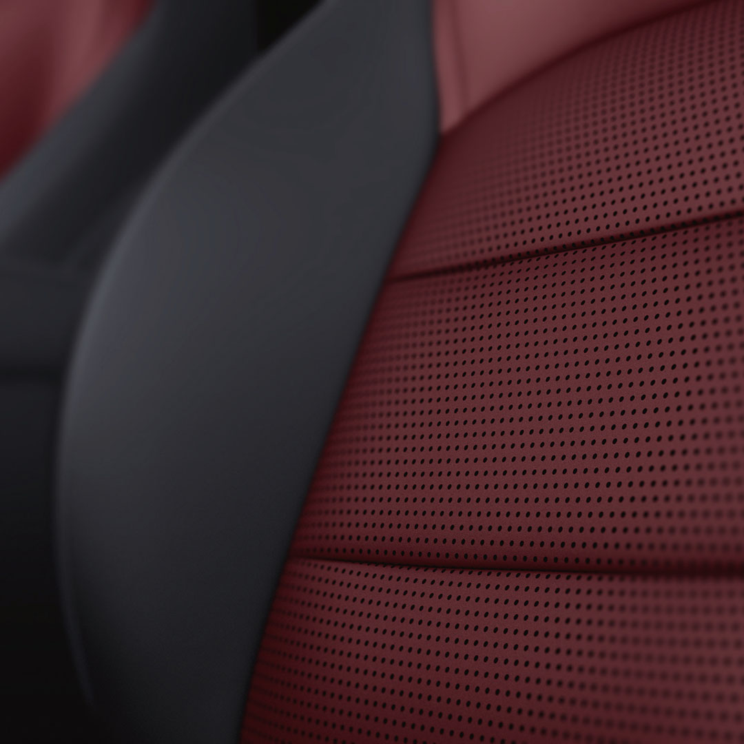 2025 INFINITI QX50 premium leather seat close-up with laser-cut perforation pattern