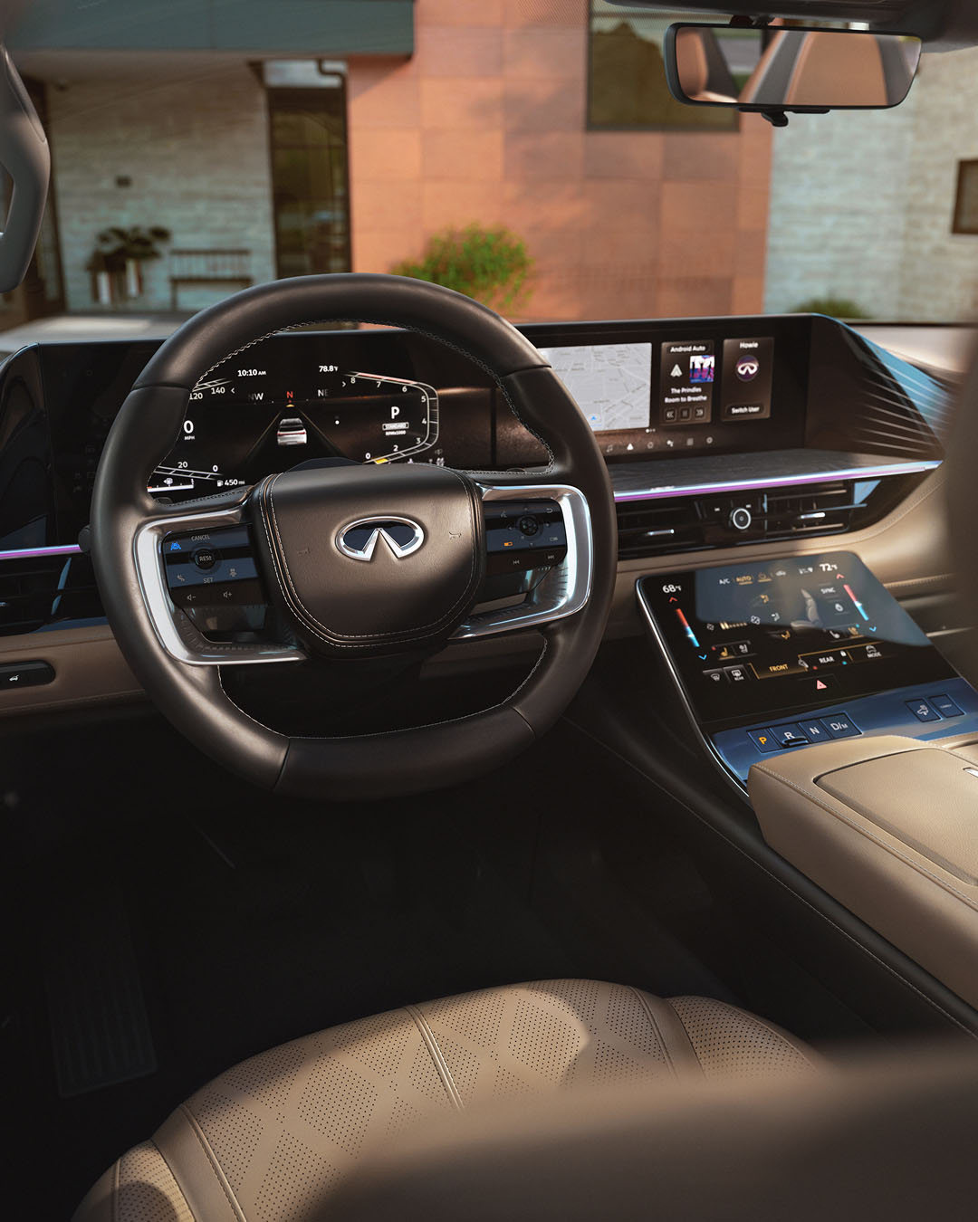 INFINITI dashboard with digital displays and advanced in-car technology