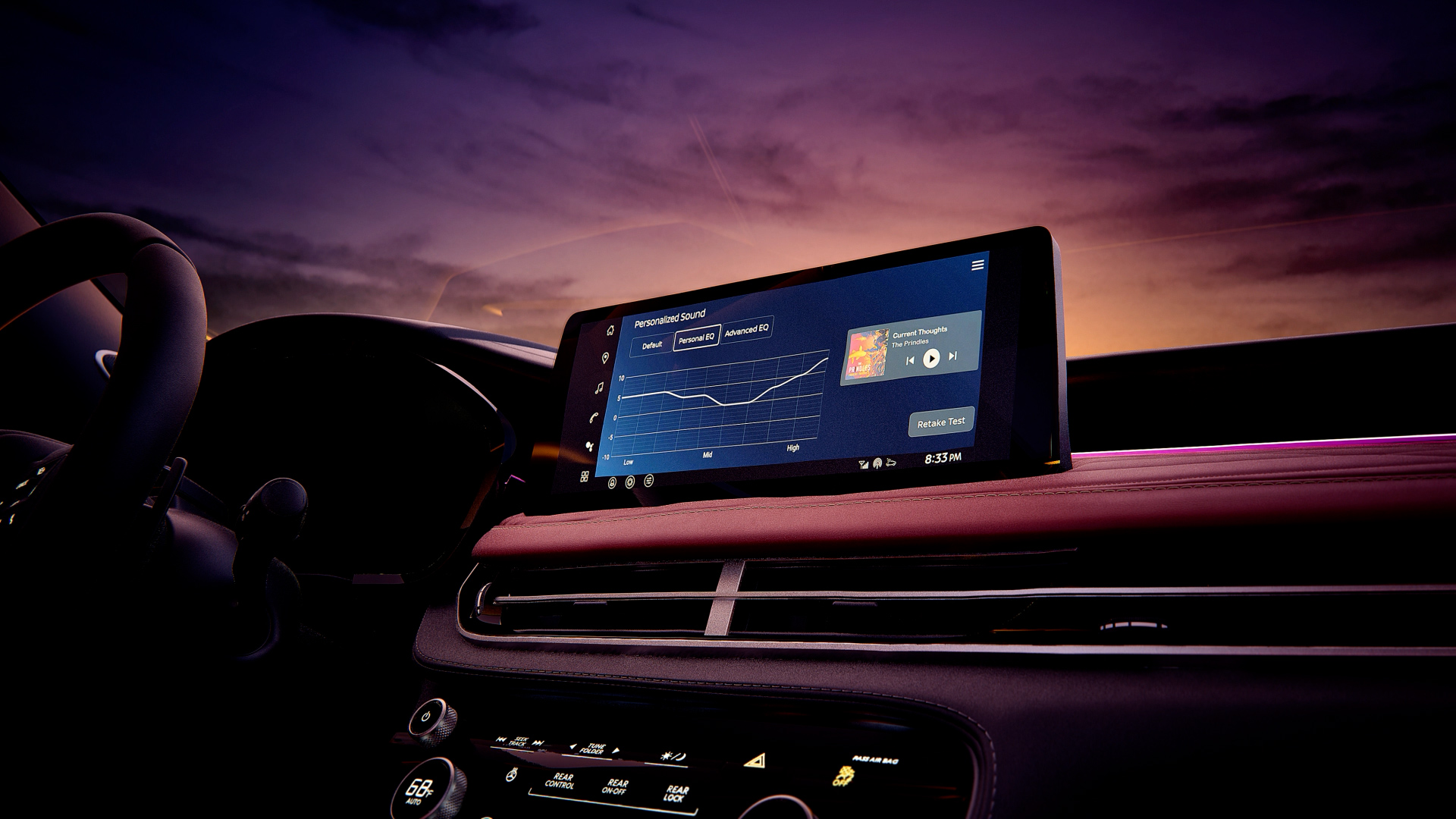 INFINITI QX65 digital infotainment screen with advanced connectivity features