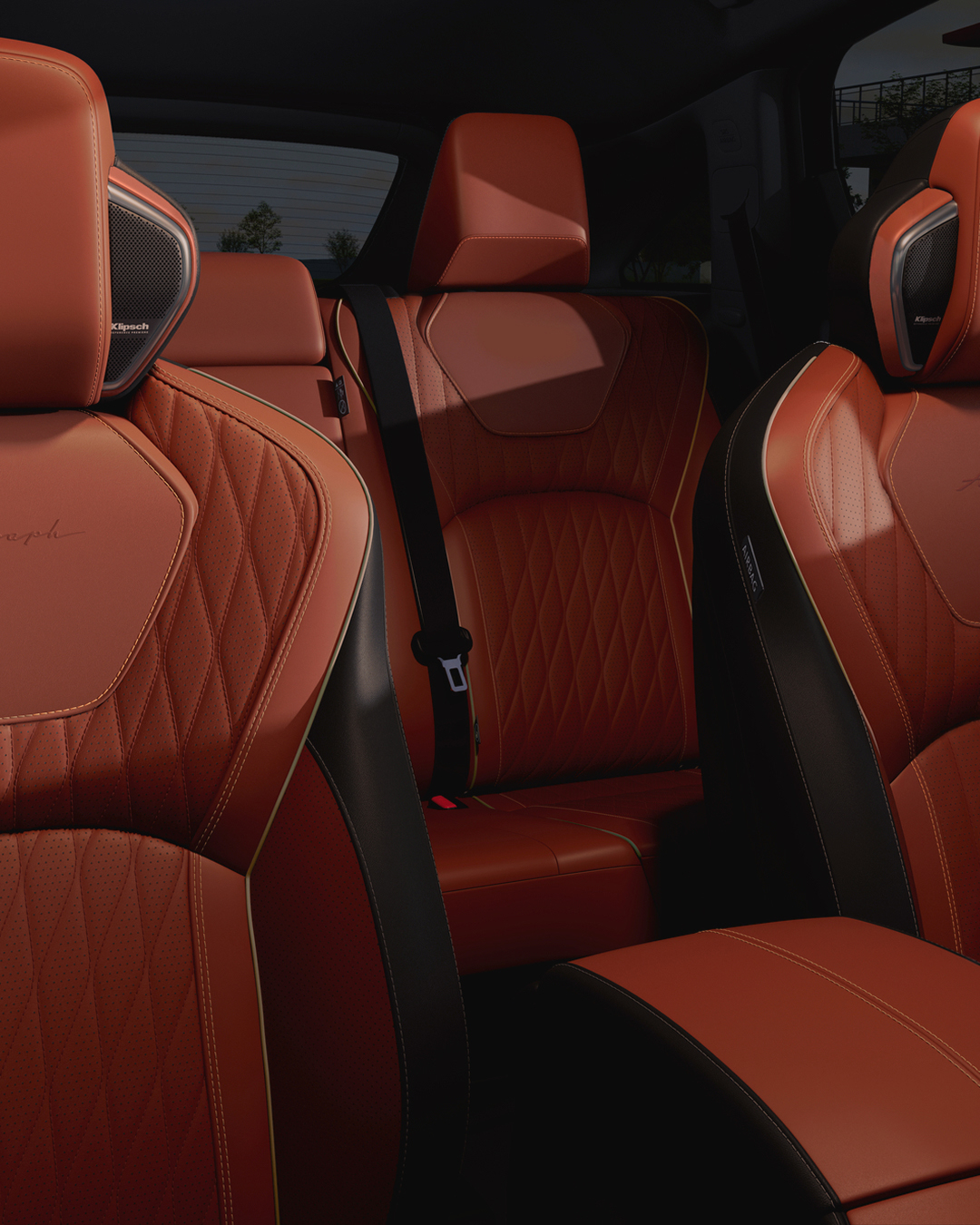 INFINITI QX65 rear seating area with sliding seats for additional legroom