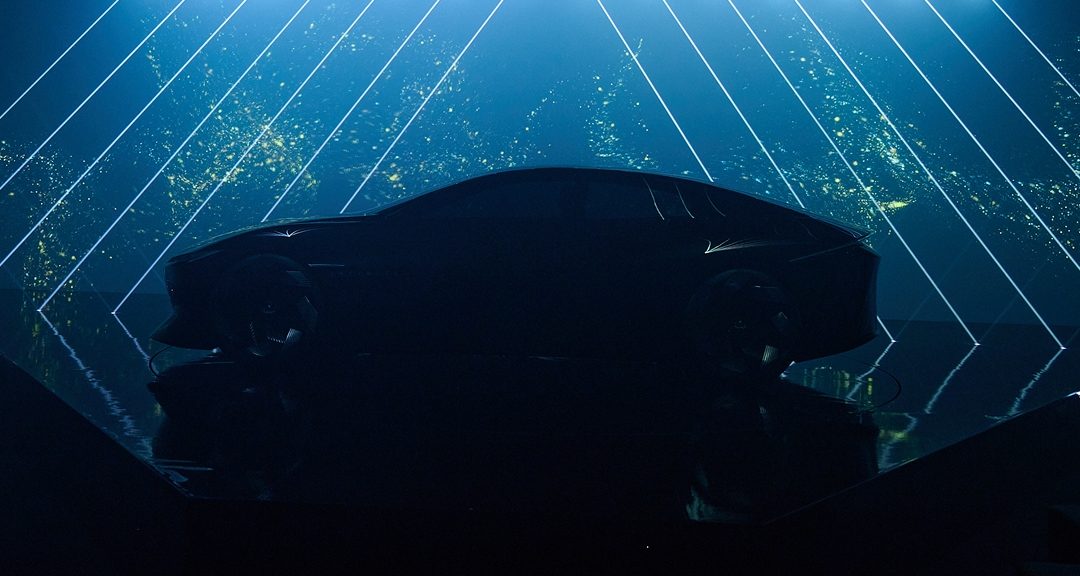 Side view sillouette of the INFINITI Vision Qe Concept Car