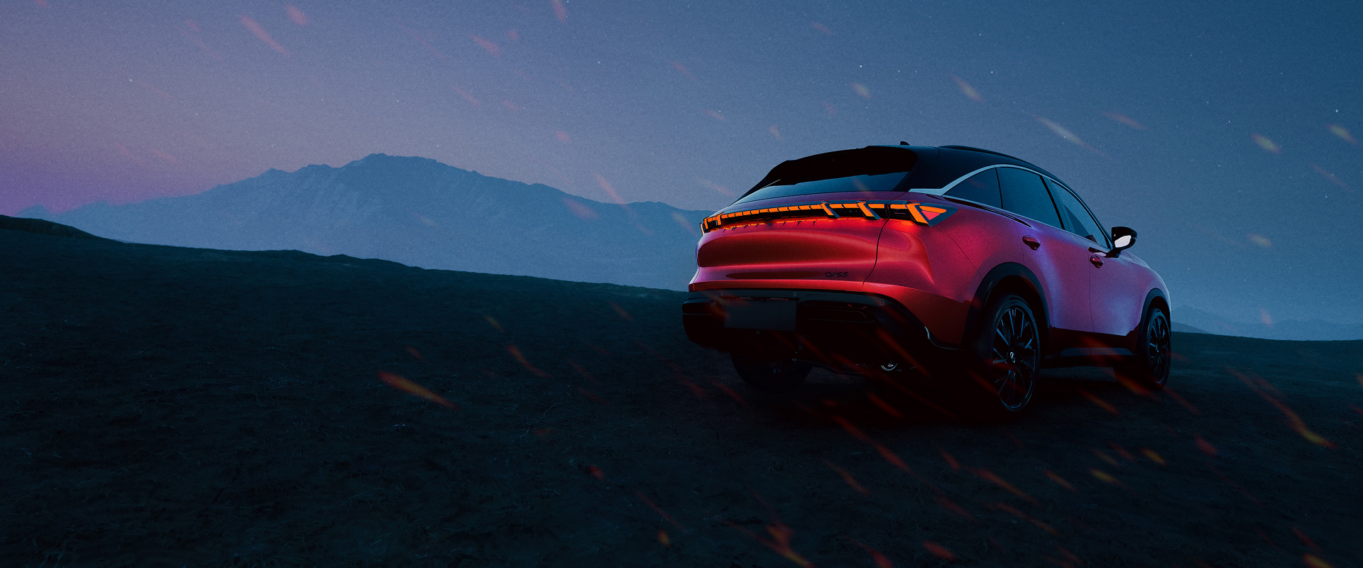 Rear view of INFINITI all-new model