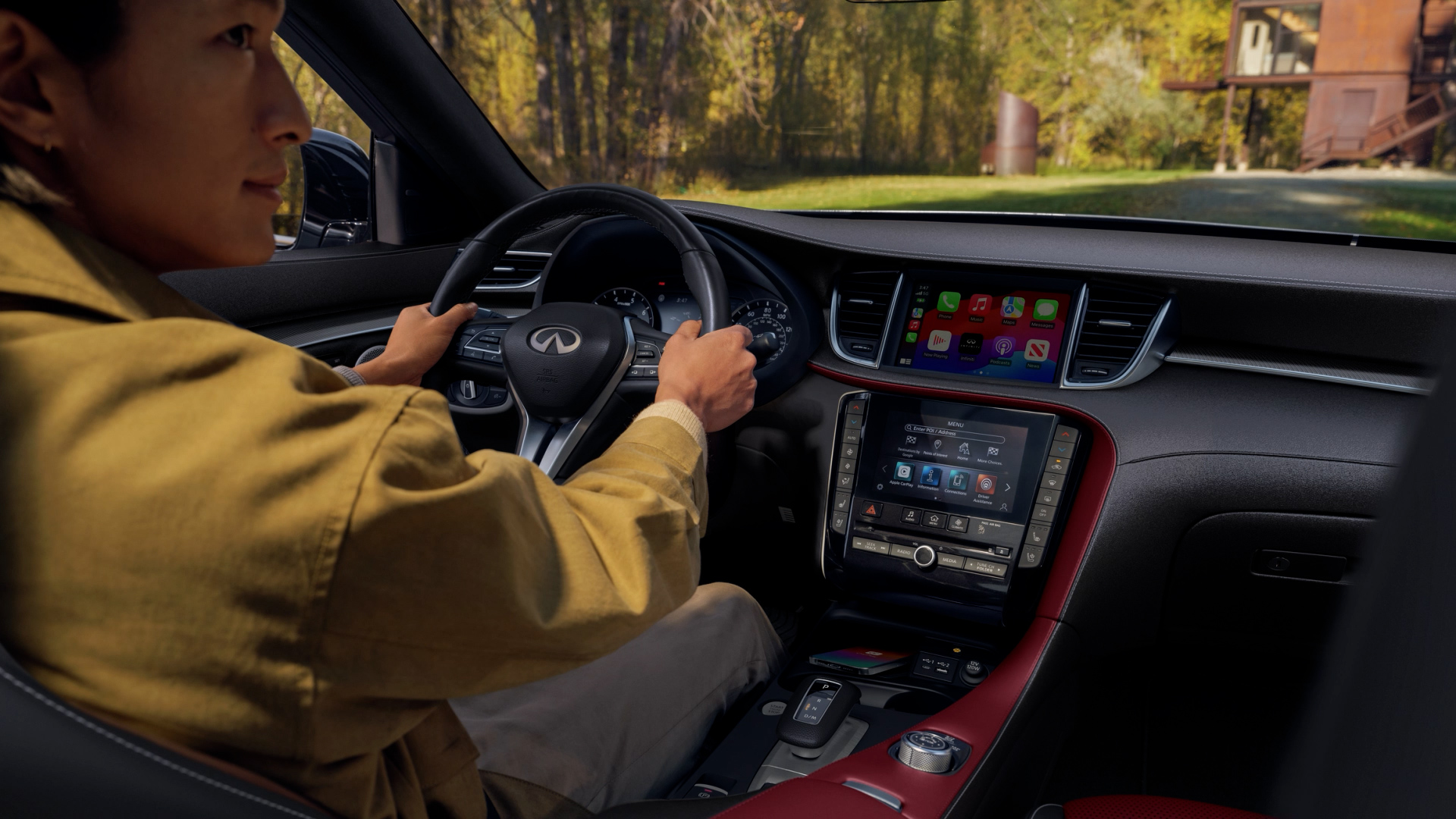 Interior view of the INFINITI QX50 infotainment dashboard