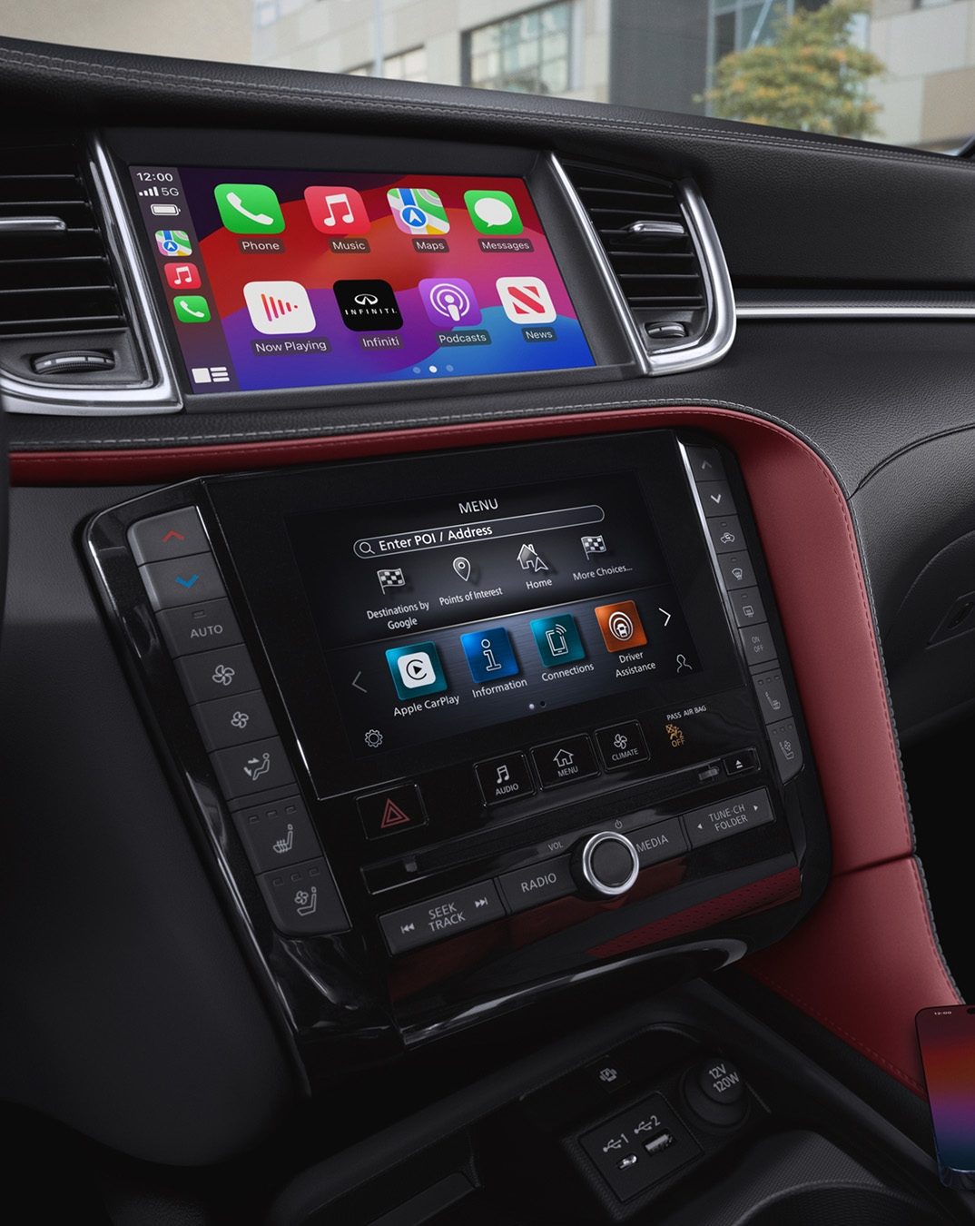 Sound display screen and controls in the INFINITI QX50