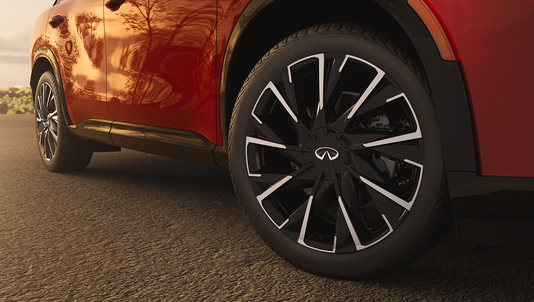 2027 INFINITI QX65 20-inch alloy wheel with double-wing geometric design