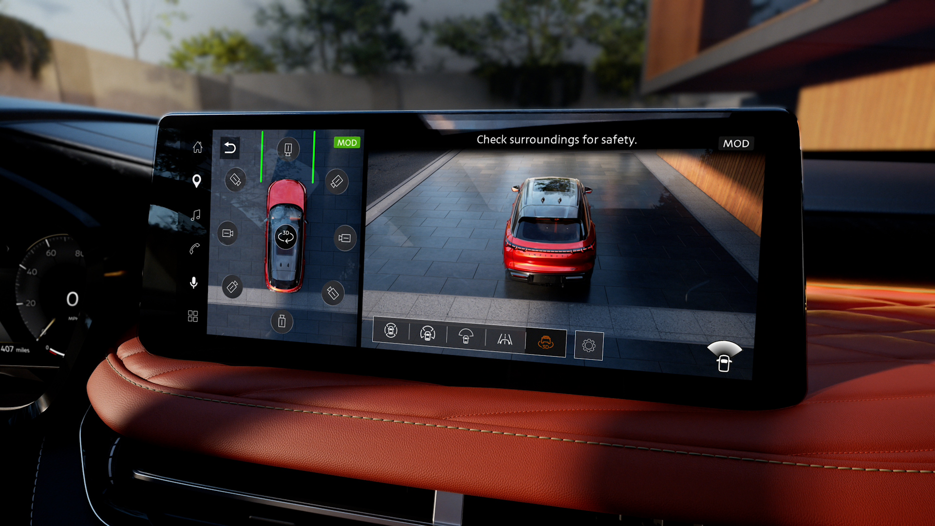 2027 INFINITI QX65 3D Around View Monitor with Moving Object Detection