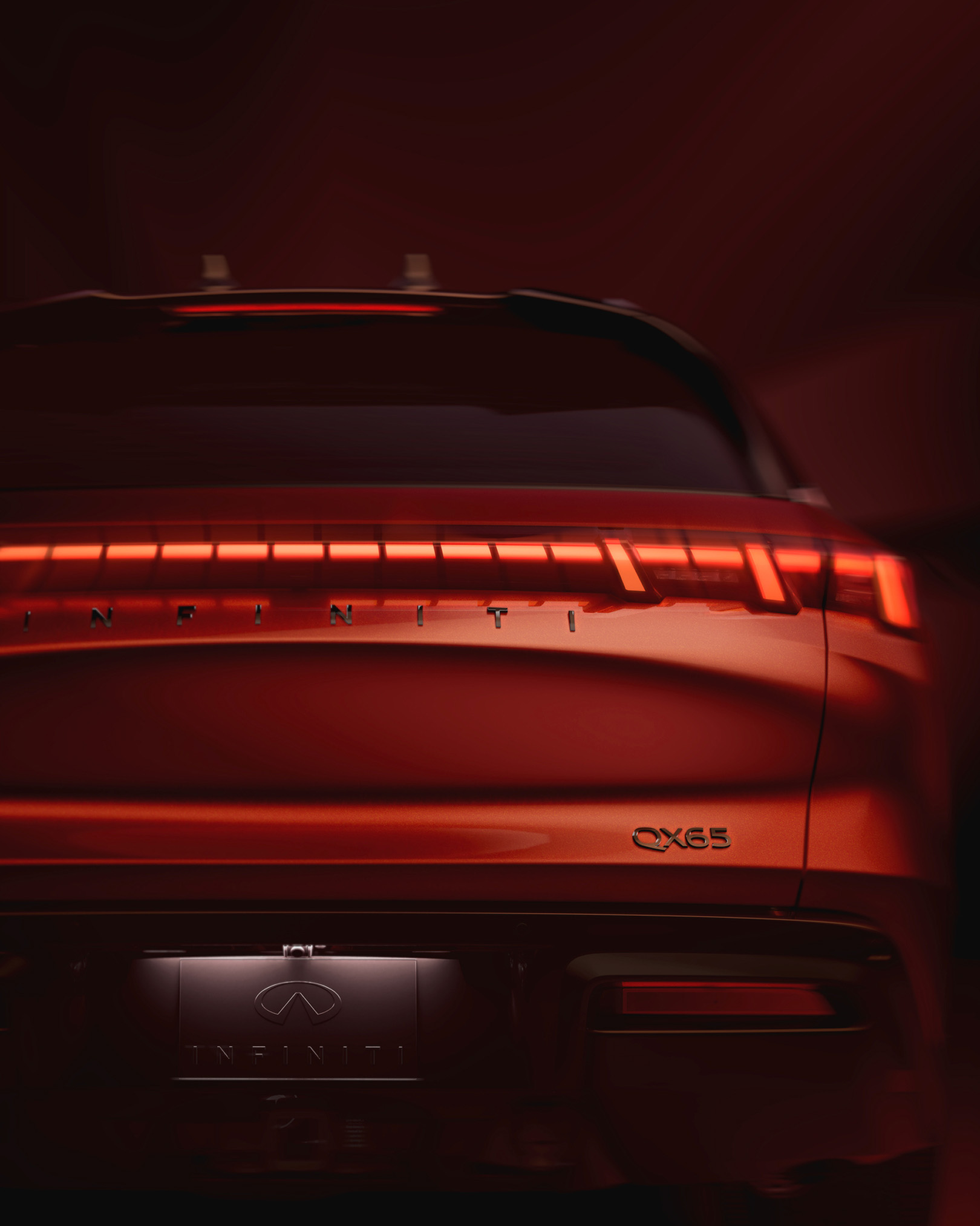2027 INFINITI QX65 rear digital piano lighting signature