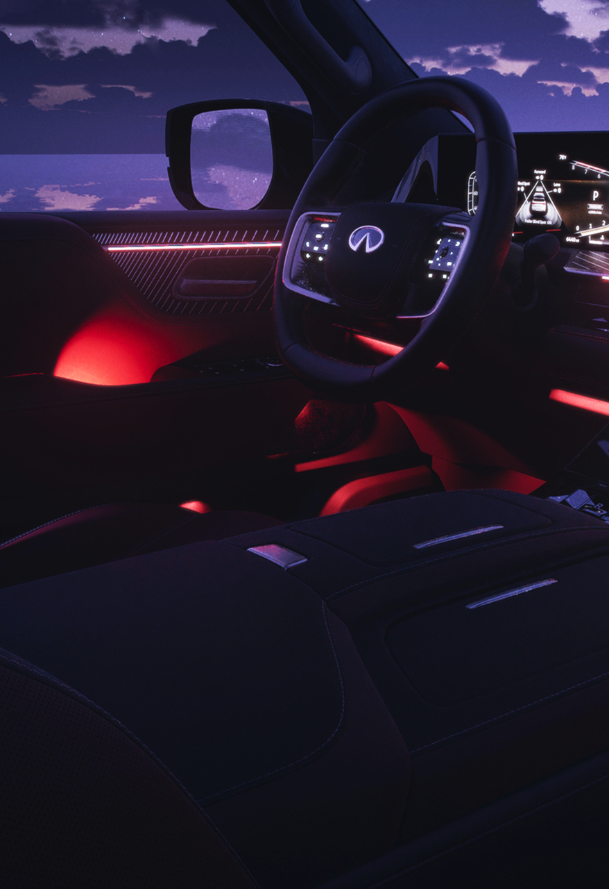 Interior view of 2026 INFINITI QX80 Iluminación Interior